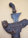 Kris (Keris) indonésien ancien avec fourreau sculpté