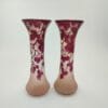 F.Theorore Legras, paire de vases balustres de la série Rubis, à décor de vignes de pêcher