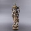 Sculpture ancienne en bronze argenté – Tara, bouddhisme tibétain – Milieu XXᵉ siècle