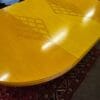 Rare table ronde chêne et rotin vintage Maugrion pour Roche Bobois