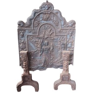 Grande plaque de cheminée ancienne XVIIe. Allégorie de la paie ~Pax~